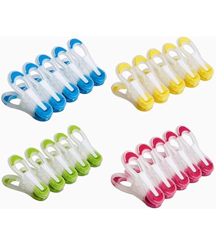 24 Durable Plastic Clothes Pins - Laundry Pegs, Hanging Clips, Food Sealing, Clothespins For Socks, Underwear, Household Essentials From Hangers & Racks - Price 0.57