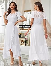 BeryLove Prom Dresses for Women Wedding Guest Ruffe