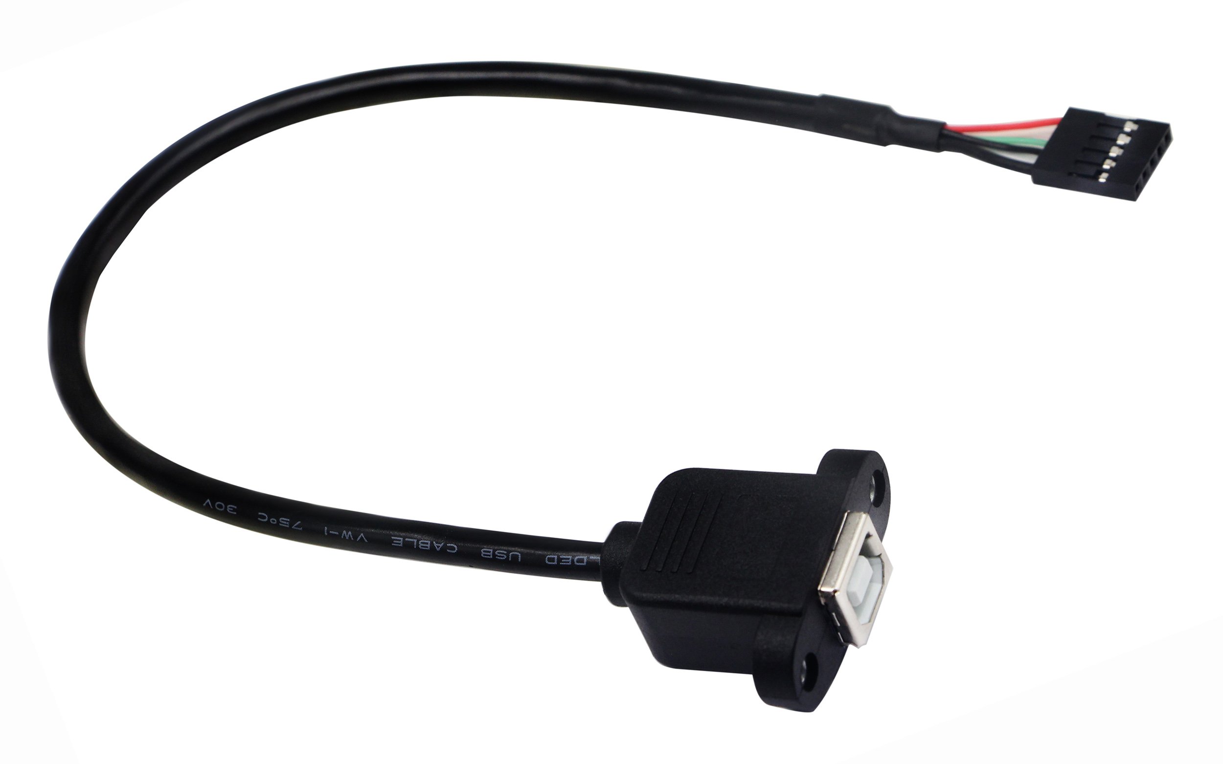 zdyCGTime Panel Mount USB 2.0 B Cable USB B Female to 5 pin Female Dupont Motherboard USB Header Cable (30cm/12inch)