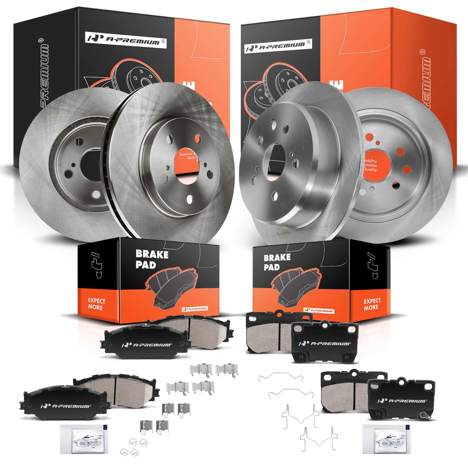 Photo 1 of **It is used, missing parts, and it is not known if it works 100%.****A-Premium Front Vented & Rear Solid Disc Brake Rotors + Ceramic Pads Kit Compatible with Select Lexus Model - IS250 2006-2013 2.5L, 12-PC Set