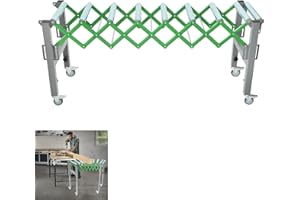 BULLRO Adjustable Roller Conveyor, Adjustable Conveyor System Table with Scale Display, Portable Flexible and Extendable Rotating Conveyor Belt…