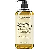 MAJESTIC PURE Coconut Massage Oil - Ultra-Glide Formula with Soothing Aroma -Made with Natural Oils - All Skin Types, Men & W