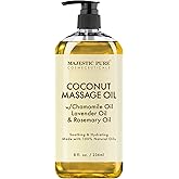 MAJESTIC PURE Coconut Massage Oil - Ultra-Glide Formula with Soothing Aroma -Made with Natural Oils - All Skin Types, Men & W