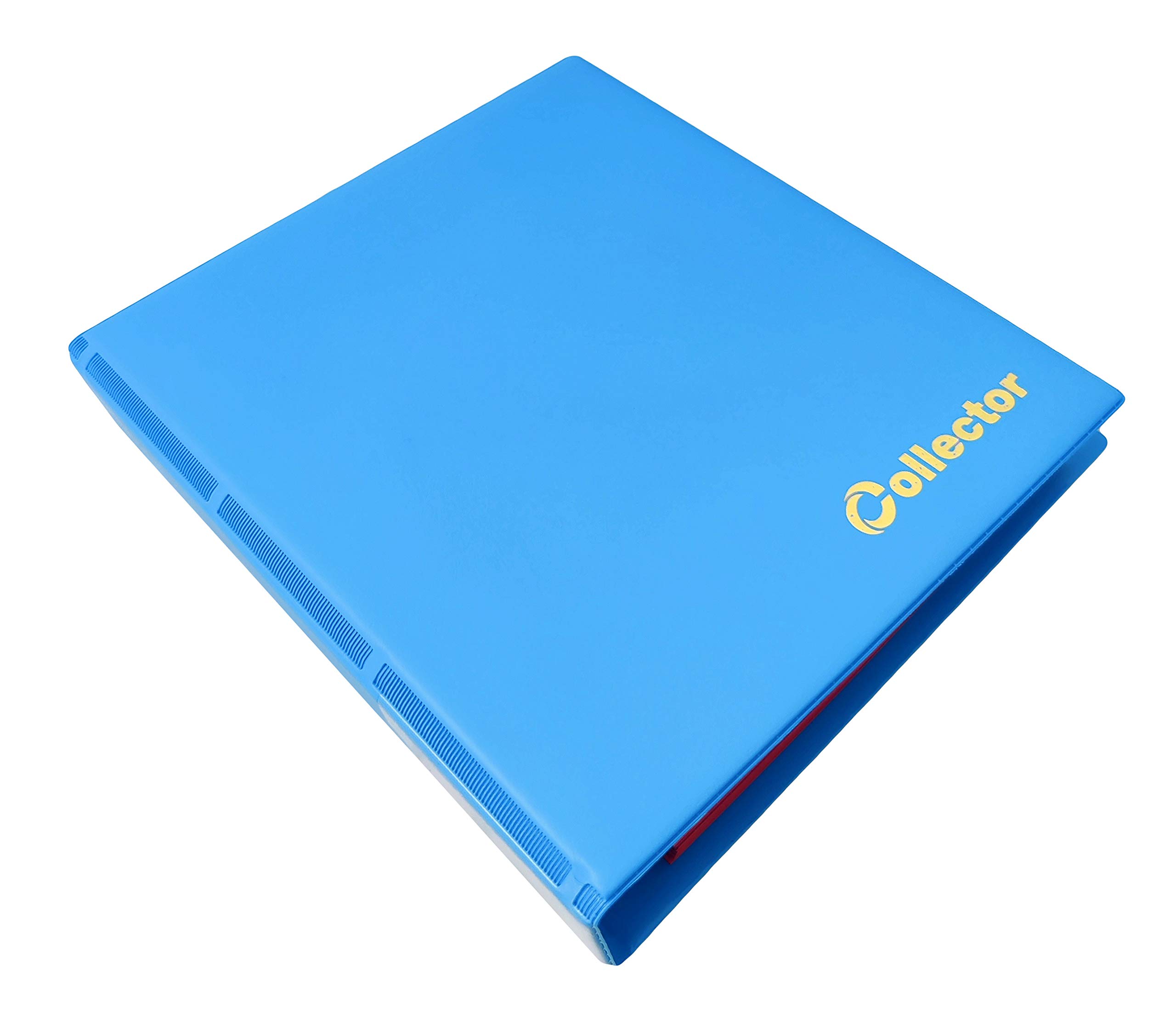 Collector Coin Album for 200 MEDIUM sizes coins 50p 50 pence £1 £2 €1 €2-10 pages and red dividers - PASTEL AZURE