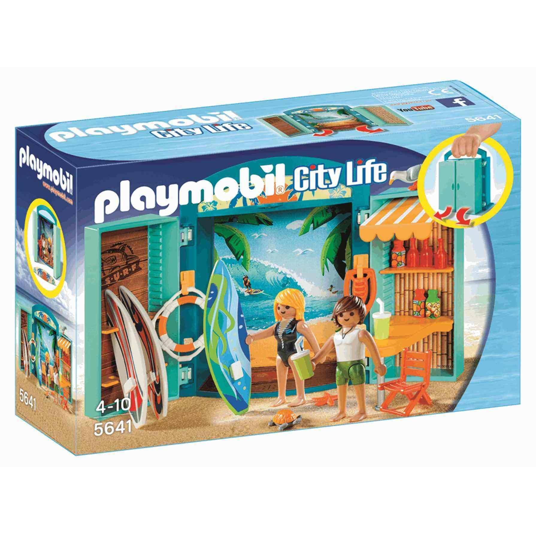 PlayMOBIL 5641 Surf Shop Play Box, Fun Imaginative Role-Play, PlaySets Suitable for Children Ages 4+