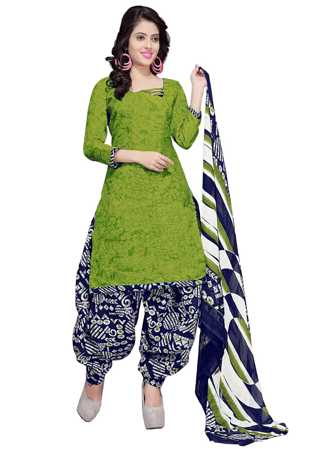 rajnandini women's cotton printed dress material(joplvsm3851_light green_free size)