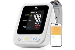 arboleaf Blood Pressure Monitor for Home Use, Accurate Upper Arm Smart Digital BP Machine with Bluetooth App Sync, Rechargeable Large Color Display, 2-User Memory, Adjustable Wide Cuff 8.7″–18.9″