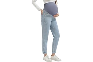 Yornobly Women's Maternity Boyfriend Jeans Over Belly Stretch Denim Pregnancy Trendy Pants