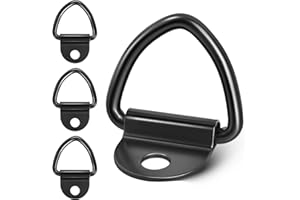 RED WOLF 4 Pack Cargo Tie Down V-Ring Anchors Black Steel w/Black Powder Coated Bolt 1000 lbs Surface Mounting On Clip Rope B
