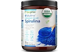 biophix Blue Spirulina Powder Organic Blulina 10 oz - Algae Organic Spirulina Powder 283 Servings - Superfood Supplement - Natural Blue Pigment - Espirulina en Polvo Organica Pura Azul
