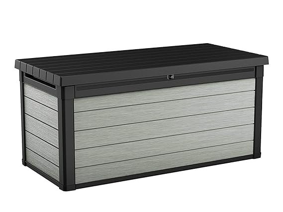 Koll Living Garden Aufbewahrungsbox Denali 150, 570L, grau - hochwertiger Kunststoff in Holzoptik - maximale Belastbarkeit ca