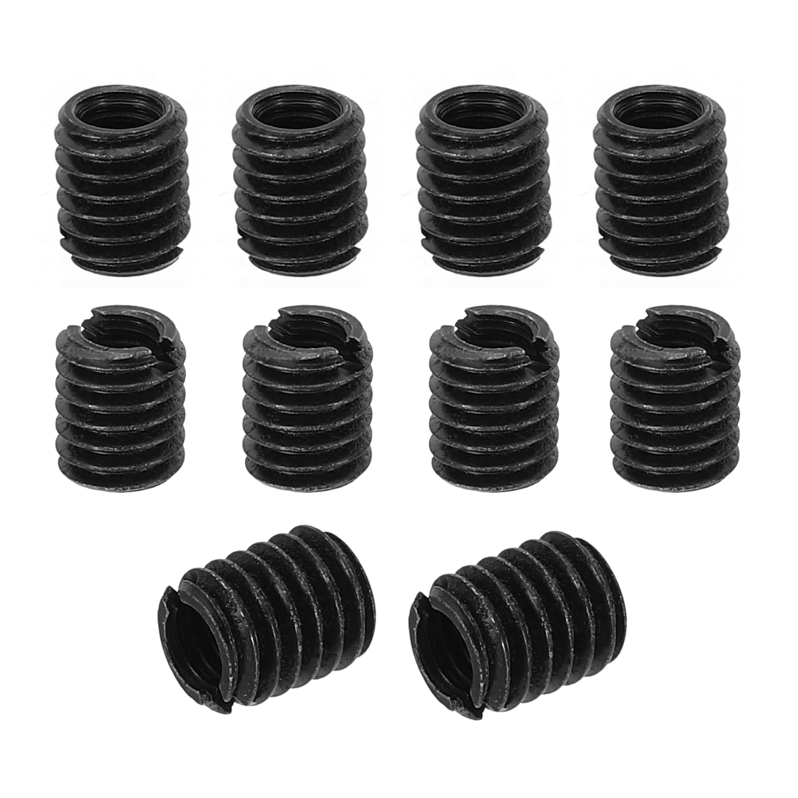 PATIKIL Thread Adapters Sleeve Reducing Nut, 10 Pcs M6xM4x7mm Male to Female Repair Insert Nut Screw Reducer Conversion Metal Fastener, Black