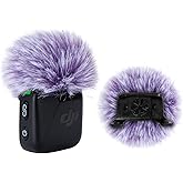 SUNMON Microphone Pop Filter, Mic Cover Furry Foam for DJI Mini Microphone (2PCS/Purple)