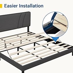 Avenco King Size Bed Frame, Upholstered Platform