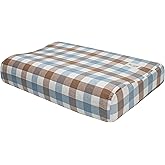 Memory Foam Pillow Case Contour Cover Only, 22.4" x 15.0" x 3.94"/3.15", Cotton Pillowcase with Zipper, Soft Replacement Cases for Ergonomic Latex Neck Cervical Pillows for Pain Relief Protector