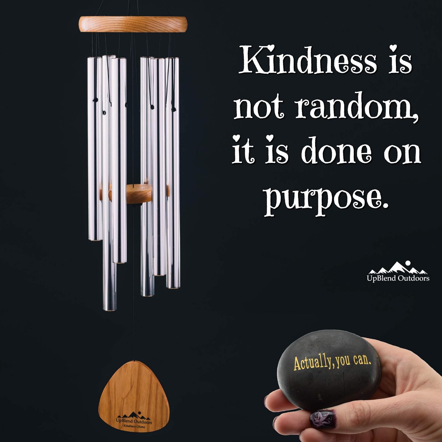 UpBlend Outdoors Wind Chimes for People who Like Their Neighbors 2 - an Amazing Addition to a Patio, Porch, Garden, or Backyard - 29" Total Length. : Garden & Outdoor