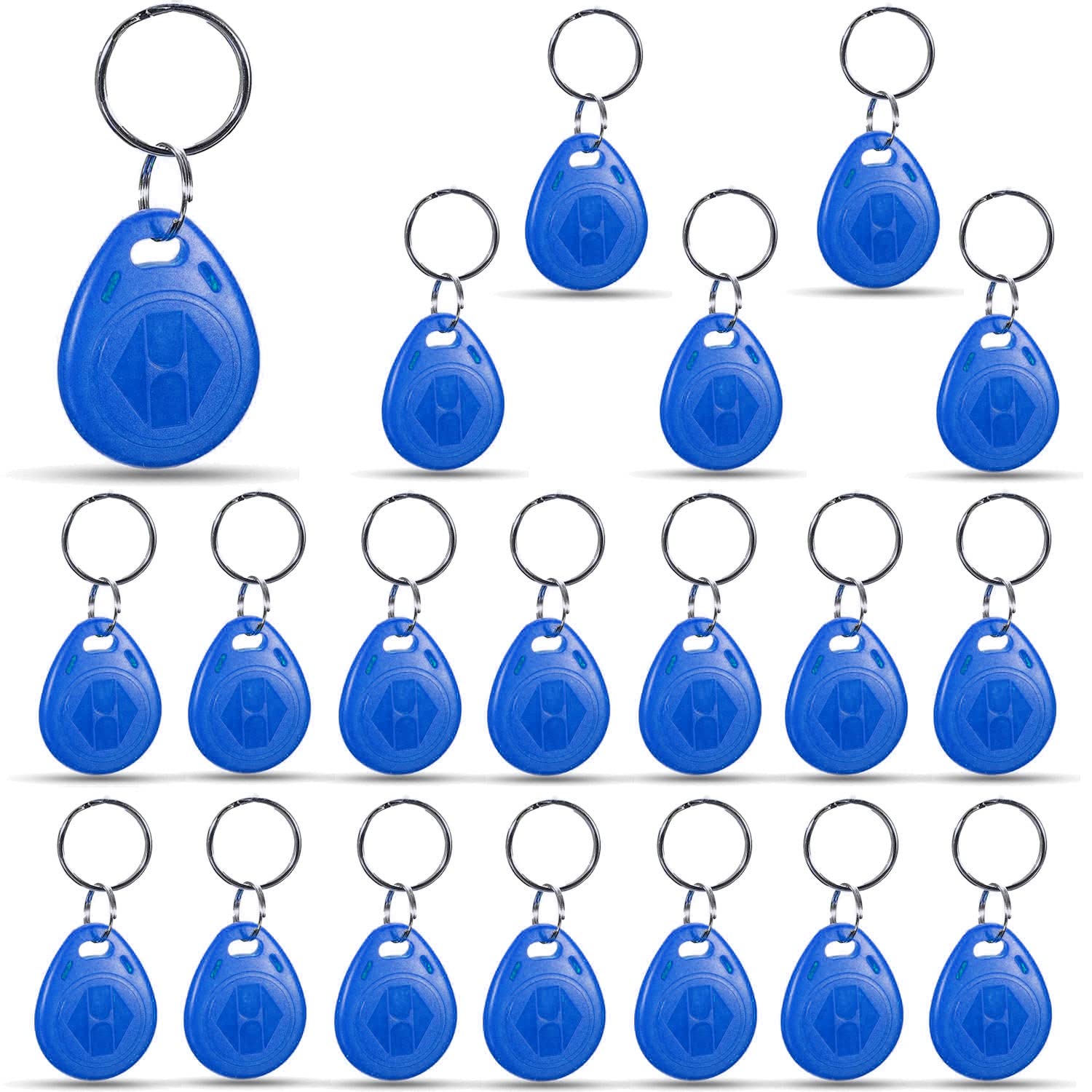 20 X Blue RFID Tags Key fobs - 125Khz READ ONLY Proximity ID Card Token Access Control | By UMTMedia®