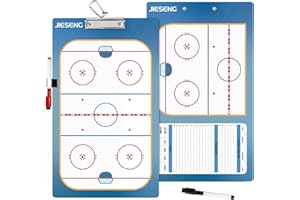 JIESENG Hockey Coaching Board, Premium Tactical Coaches Clipboard for Hockey Coach, Two-Sided with Dry Erase Hockey Marker Board