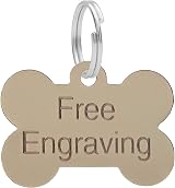 LarryRoo Dog Bone ID Tag Personalised Engraved 38mm Brass view 2