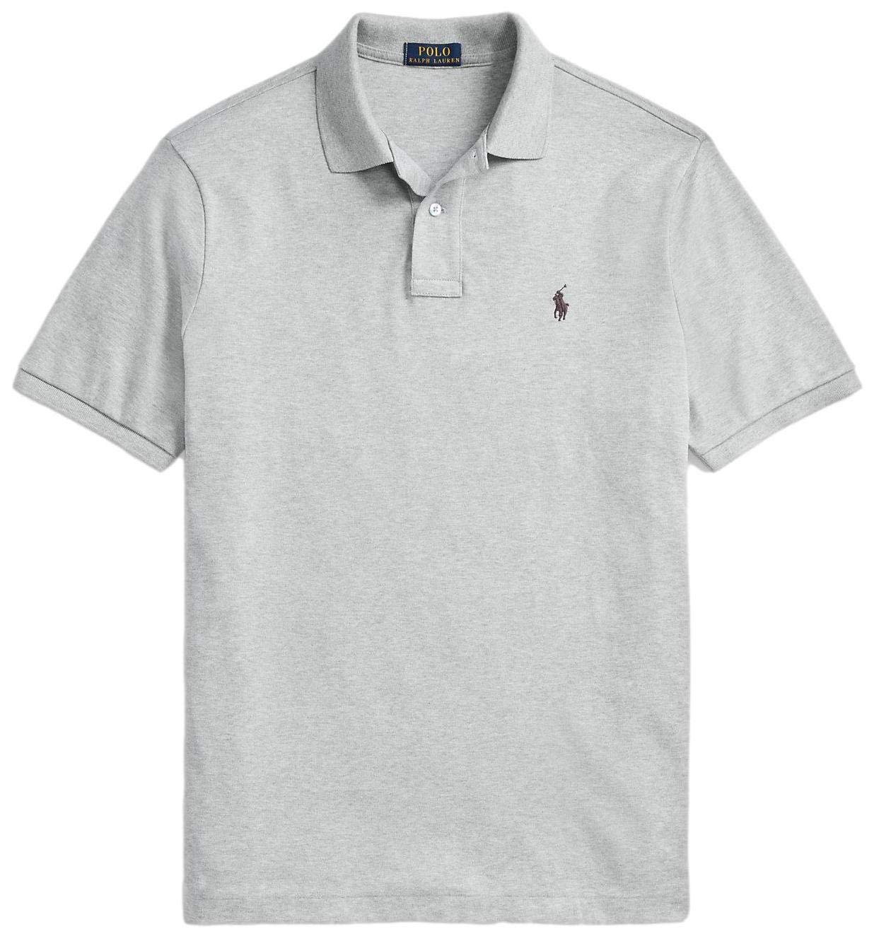 Polo Ralph Lauren Andover Heather, Medium Men's Short Sleeve Knit Pima Polo Shirt, Autumn/Winter 2020, Fall/Winter 2020 Andover Heather, M Image