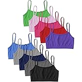 Andrew Scott Girls Cotton Stretch Cropped Cami Training Bra | Starter Sports Bra | Girls Bralettes | Multi Packs & Colors