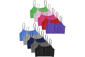 Andrew Scott Girls Cotton Stretch Cropped Cami Training Bra | Pack of 10