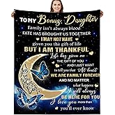 Bonus Daughter Gifts, Step Daughter Gifts from Stepmom Stepdad, Valentines Day Birthday Graduation Gifts for Bonus Daughters, Gift for Step Daughter, to My Bonus Daughter Throw Blanket 60"x50"