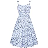 Belle Poque 2026 Summer Dress for Women Spaghetti Strap Flowy Midi Beach Sundress Vintage Wedding Guest Cocktail Dress