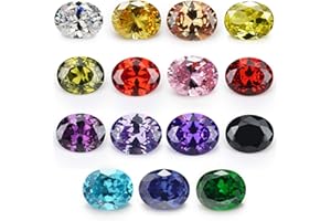 JINGANGZUO Oval Shape Cubic Zirconia Synthetic Gemstone Mix 15 Colors 5A Loose CZ Stone for Jewelry Making