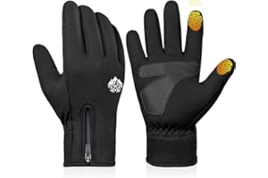 RIGWARL Warm Kids Winter Gloves for Boys Girls, Water-Resistant Touchscreen Gloves with Zipper Cuff, Gifts for Kids Christmas