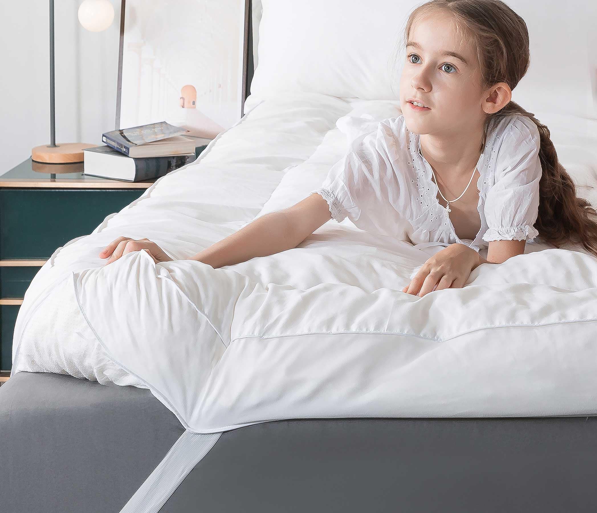 Photo 1 of WhatsBedding 5 Inch Memory Foam Mattress Topper Full Size, 100% Cotton Cover Breathable Fluffy Shredded Memory Foam Filled Pillow Top, Anti-Slip Bottom, 4 Anchor Elastic Bands, 75x54x5 Inch