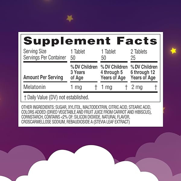ZARBEE’S KIDS MELATONIN CHEWABLE TABLET, 1MG MELATONIN, DRUG-FREE & EFFECTIVE SLEEP SUPPLEMENT, NATURAL GRAPE FLAVOR, NO ARTIFICIAL SWEETENERS OR DYES, GLUTEN FREE, AGES 3+, 50 CT