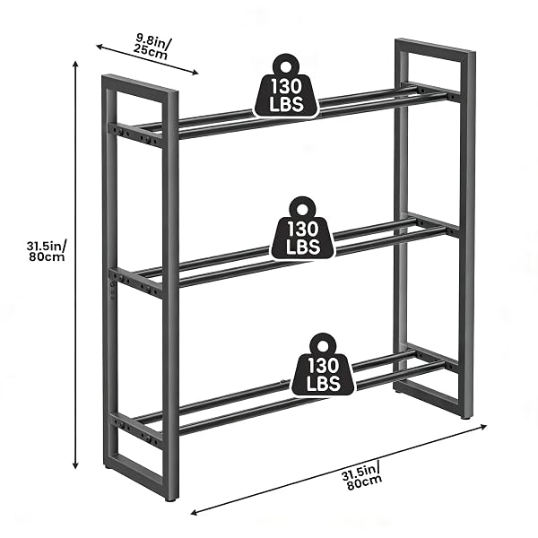 3 TIER DUMBBELL RACK, WEIGHT RACK FOR HOME GYM, 390 LB CAPACITY