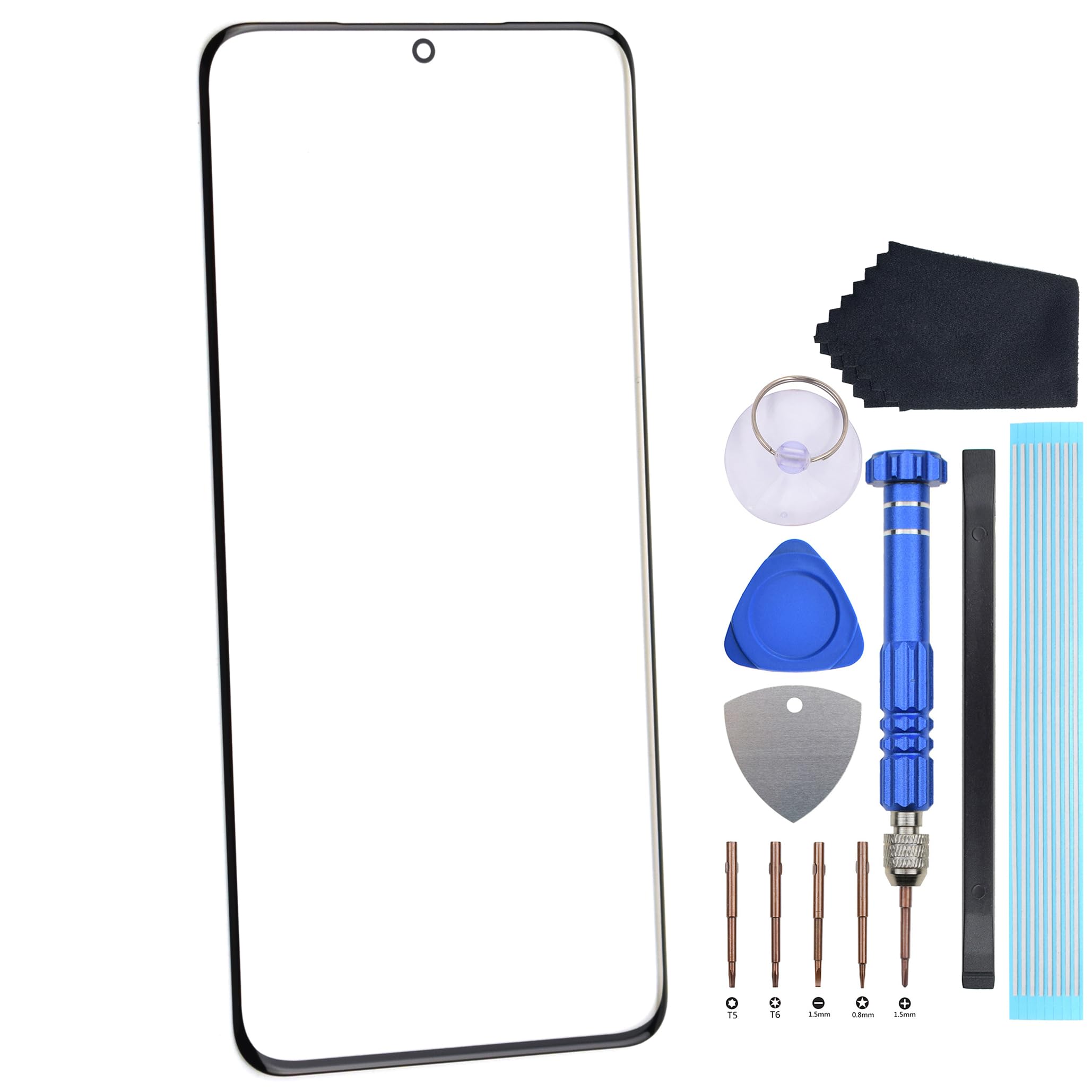 Photo 1 of Glass Screen Repair Part for Samsung Galaxy S20 Ultra 5G S20 Ultra SM-G988 SM-G988U SM-G988U1 SM-G9880 SM-G988B Front Glass Screen Replacement Black