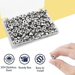Vifmy 120 Pack 8#32 Nylon Insert Lock Nuts,304