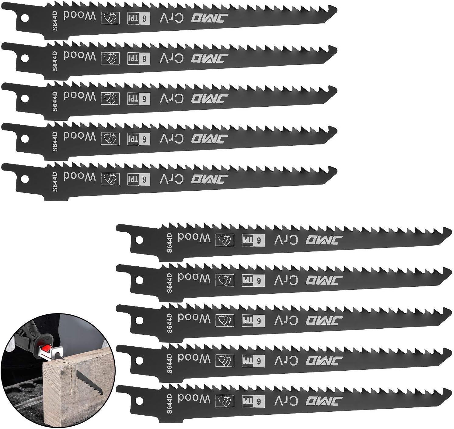 6Inch Wood Pruning Reciprocating Saw Blades 6TPI Pruning Blade, 10