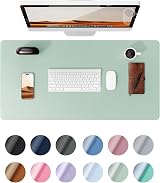YSAGi Leather Desk Mat Large 60x35 cm Non-Slip Waterproof Light Green