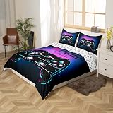 Loussiesd Duvet Cover Kids Video Games Themed Bedding Set 1 Duvet 2 Pillow Shams view 2