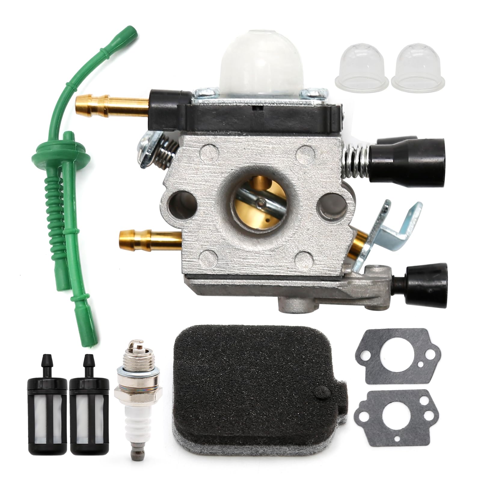 Ollanoos 42291200606 Carburetor Air Filter Kit, C1Q-S68G C1Q-S68E C1Q-S68D Carb Tune Up Kit with Fuel Filter Gasket Replacement for Stihl Leafblower BG45 BG46 BG55 BG65 BG85 SH55 SH85