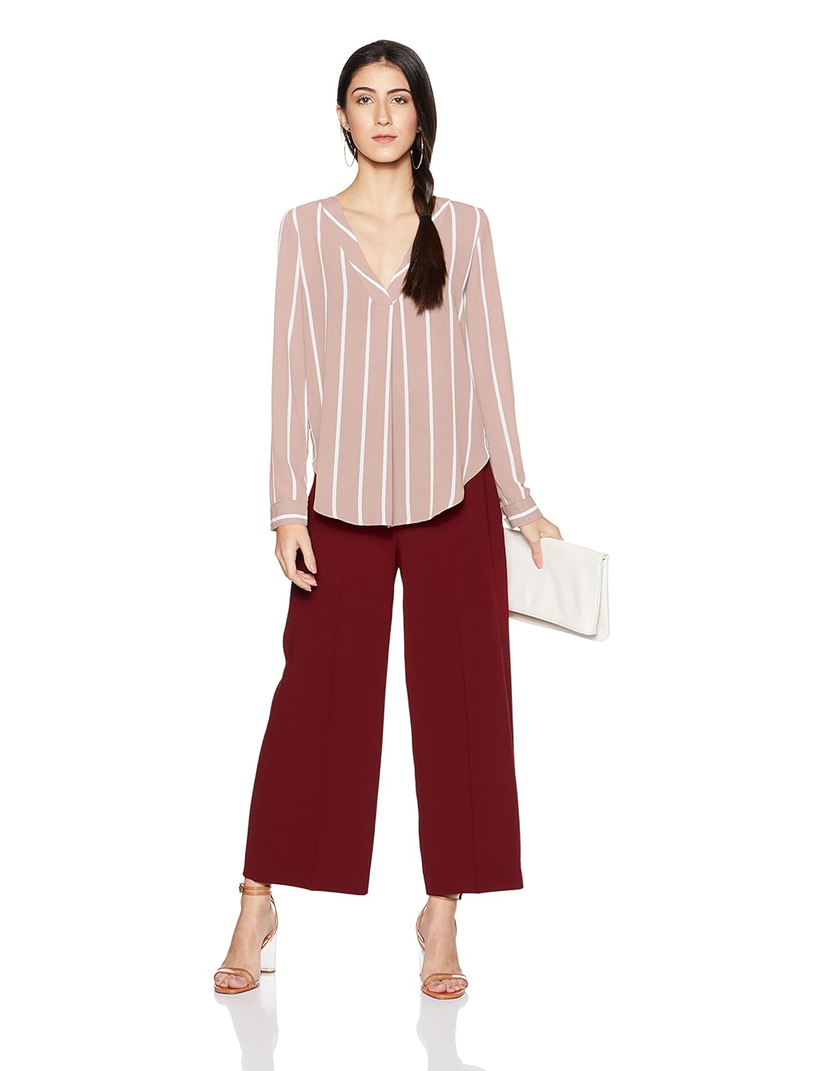 forever 21 women's striped regular fit shirt