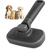 Hertzko Self Cleaning Slicker Brush for Cats & Dogs – Grooming Tool for Shedding Long & Short Hair – Retractable Bristles – E