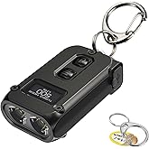 Nitecore TINI 2 Ultra Compact Keychain Flashlight, 500 Lumen USB-C Rechargeable with Digital Display (Black)