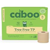 Caboo Tree Free Unbleached Toilet Paper | Plastic Free Packaging, Septic Safe, Eco Friendly, Chemical Free, Non Toxic | 2 Ply