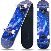 Skateboard,31 x 8 inch Complete Skateboards for Beginners,8 Layer Maple Concave Cruiser Trick Skate Board for Kids,Teens,Adults