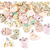 Craftdady 35pcs Koala Owl Swan Rabbit Mouse Cat Animals Pendants Cute Resin Dangle Earring Charms Lovely Hang Ornament 19-23mm for DIY Craft Bracelet Necklace Jewelry Making