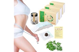 BENJEN 3 Boxes Mugwort Belly Patch,90Pcs Natural Wormwood Essence Pills and 90Pcs Belly Sticker, Moxa Hot Moxibustion Navel Wormwood Sticker (90)