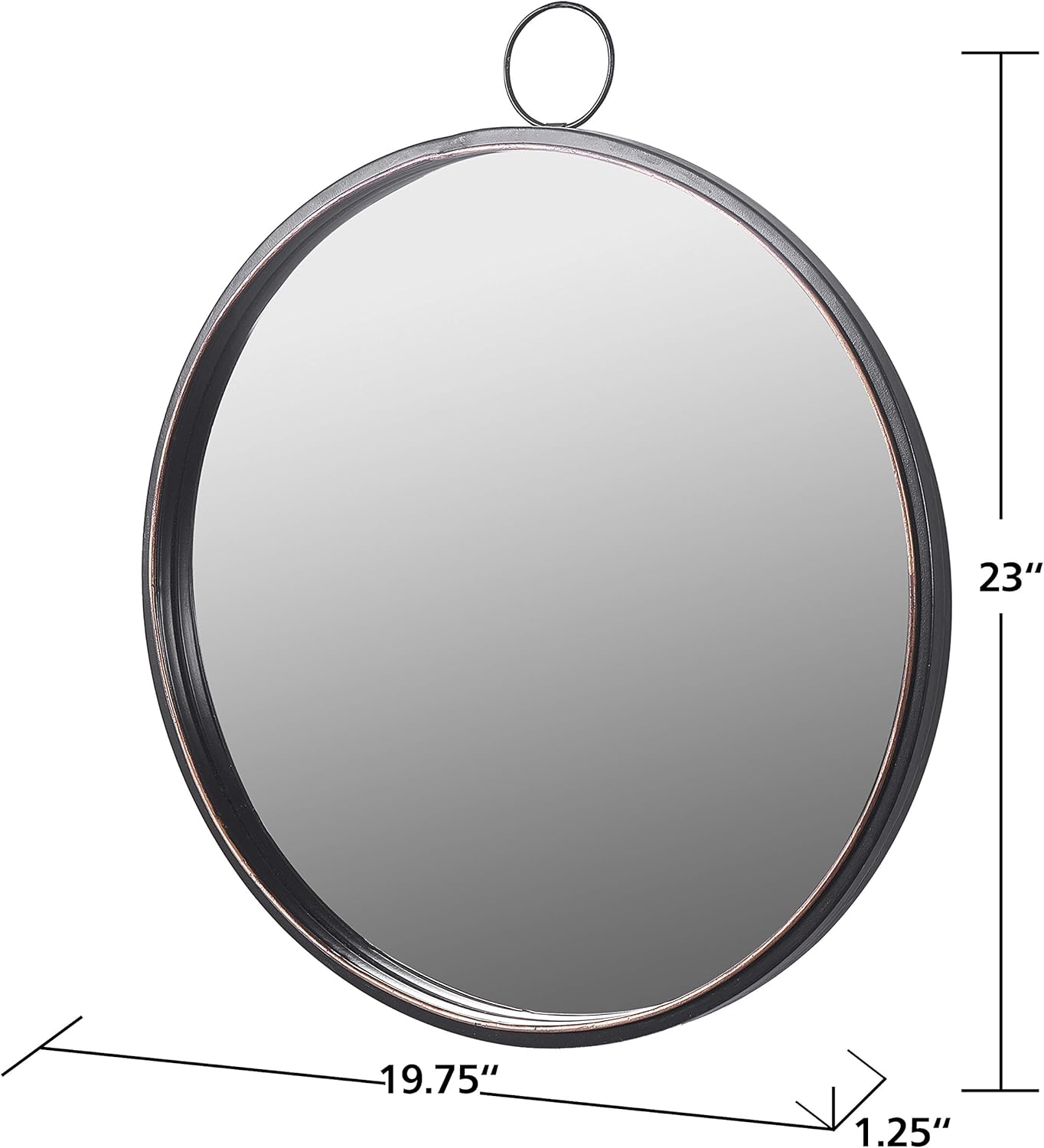 RiteSune Black Round Mirrors for Wall Decor, Brushed Metal Frame Wall Mirror for Bedroom Bathroom Living Room Entryway: Furniture & Decor