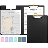 Sooez Foldable Clipboard Folder, A4 Folding Clip Board with Pen Loop | 2 Tabbed Pockets, 360&deg; Portfolio, Binder Clipboards with Low-Profile Metal Clip, Folio Storage for Nursing, School &amp; Office