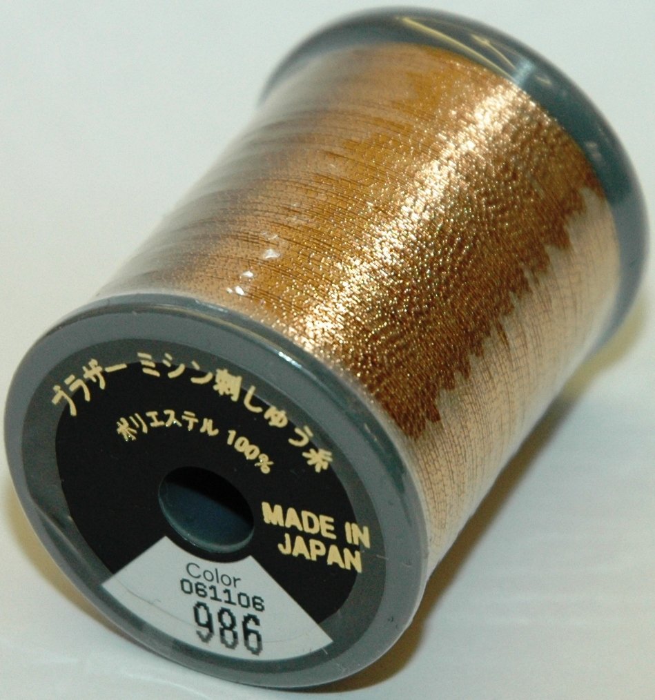Brother Embroidery Machine Thread Metallic Polyester 300m Shade 986