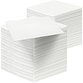 White Linen-Feel Beverage Napkins - 200PCS Disposable Cocktail Napkins, Soft & Absorbent, 1/4 Fold, 5" x 5" White Napkins Cloth for Bar, Café, Party, Wedding Or Event
